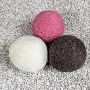 Wool Dryer Balls‎ Brown/Natural/Raspberry Natural Fabric Softener Static Remover